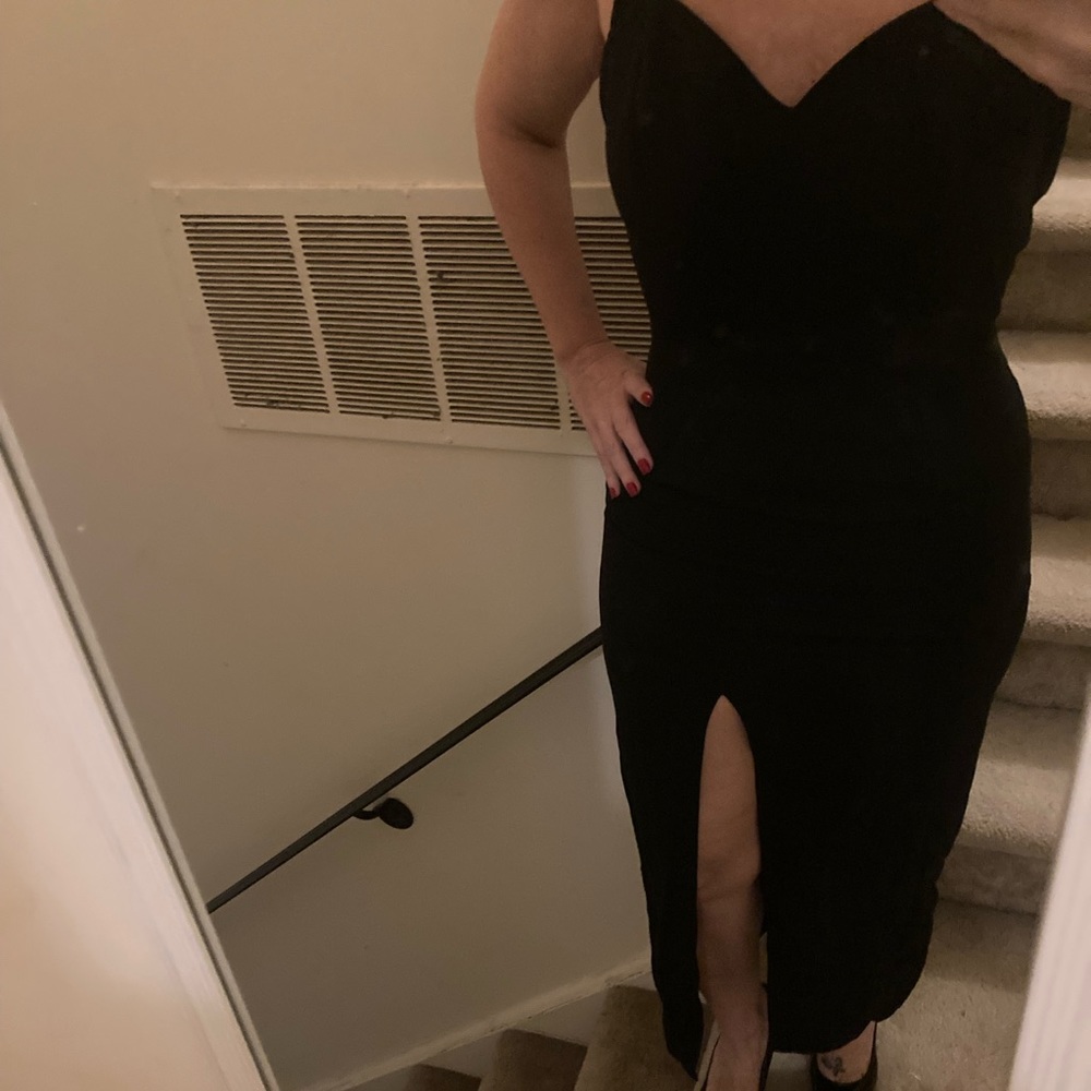 Vintage black full length gown. Rampage.